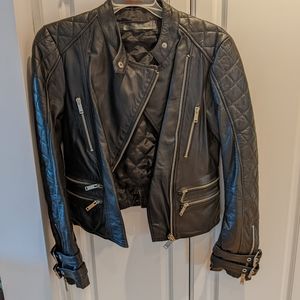 Zara leather motorcycle jacket